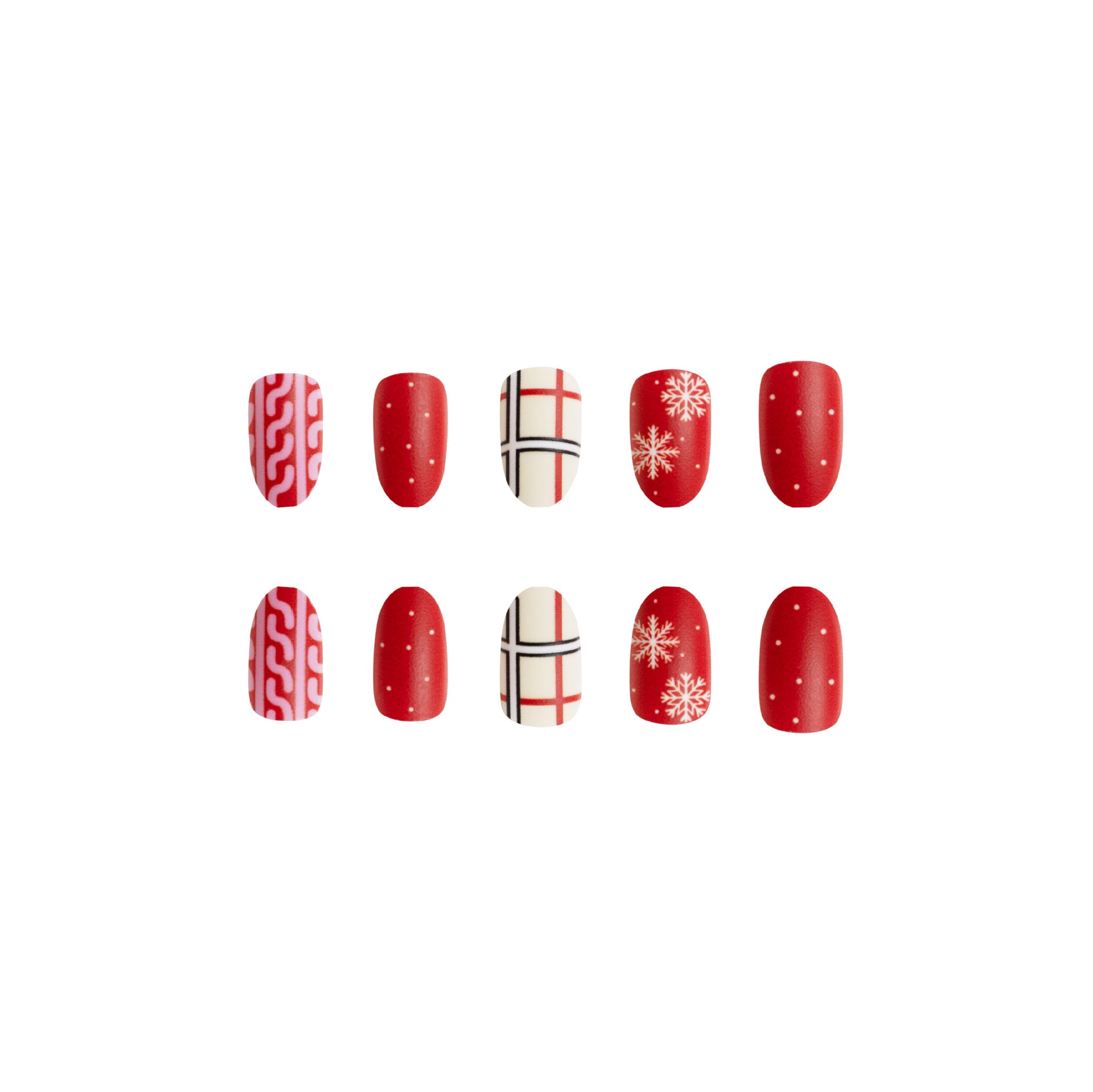 Wholesale 24 Pieces/box Frosted Snowflake Christmas Press-on Nails Kits Nail Stickers ACC-NS-GuaiXL093