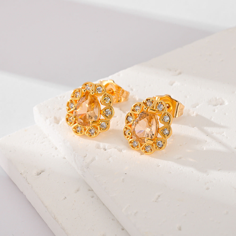 Wholesale Multicolor Gold Plated Zirconia Earrings ACC-ES-HengXuan002