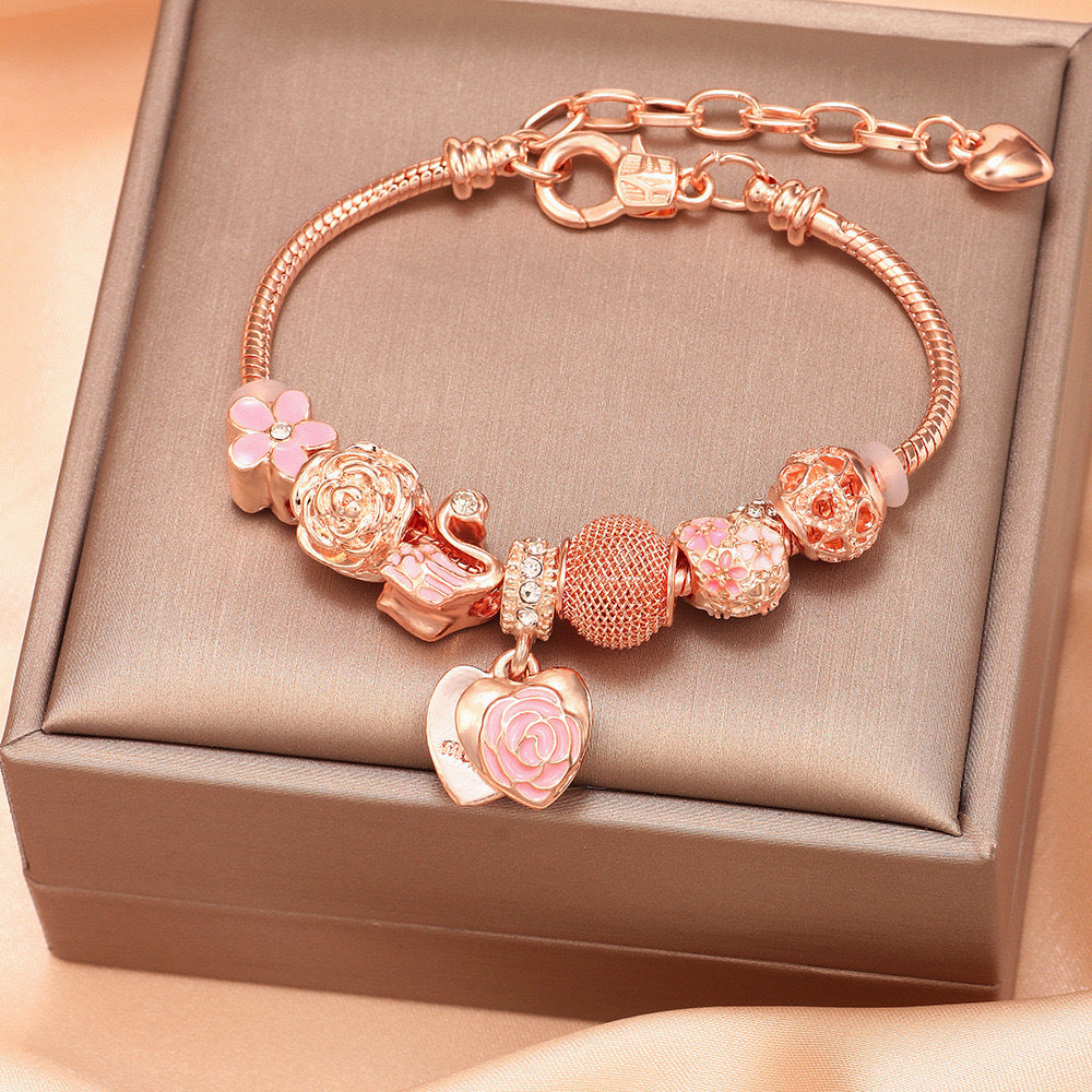 Wholesale Swan Heart Design Bracelet Gold Fashion Accessory Gift for Women