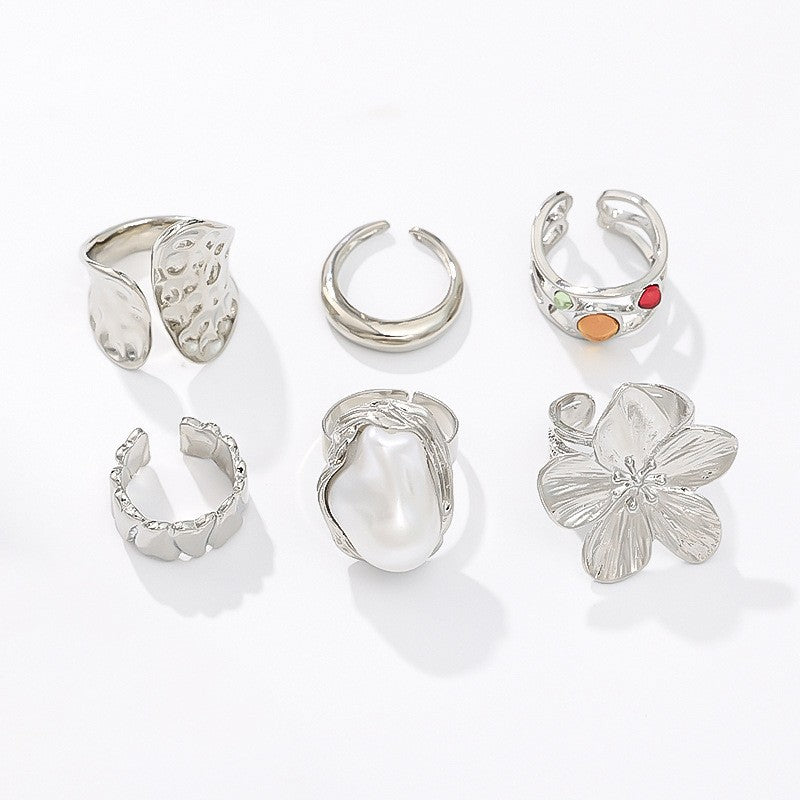 Wholesale  liquid lava flower open ring
