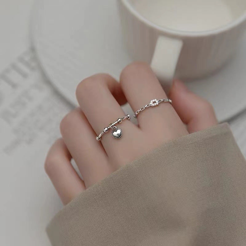 Wholesale  Irregular Plain Circle Heart Pendant Ring Opening Adjustable  Ring