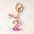 Wholesale  Resin Glue English Numbers Pink Tassel Rose Red Gold Foil Keychain