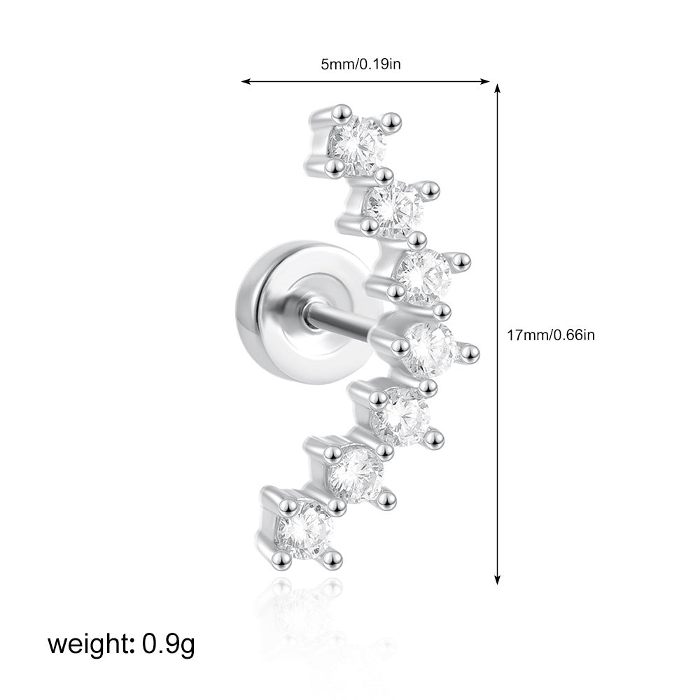 Wholesale Stainless steel 18K gold zircon titanium steel mini stud earrings