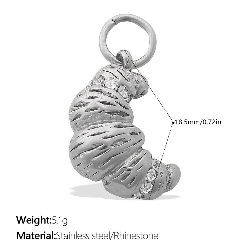 Wholesale  Food Series Ice Cream Donut Cake Titanium Steel Pendant DIY Necklace Bracelet Jewelry Accessories Cute