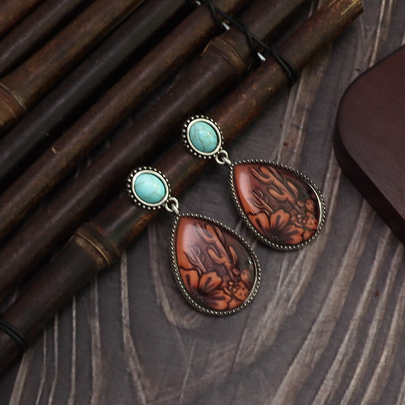 Wholesale Bohemian Retro Teardrop Dangle Stud Earrings with Tassels