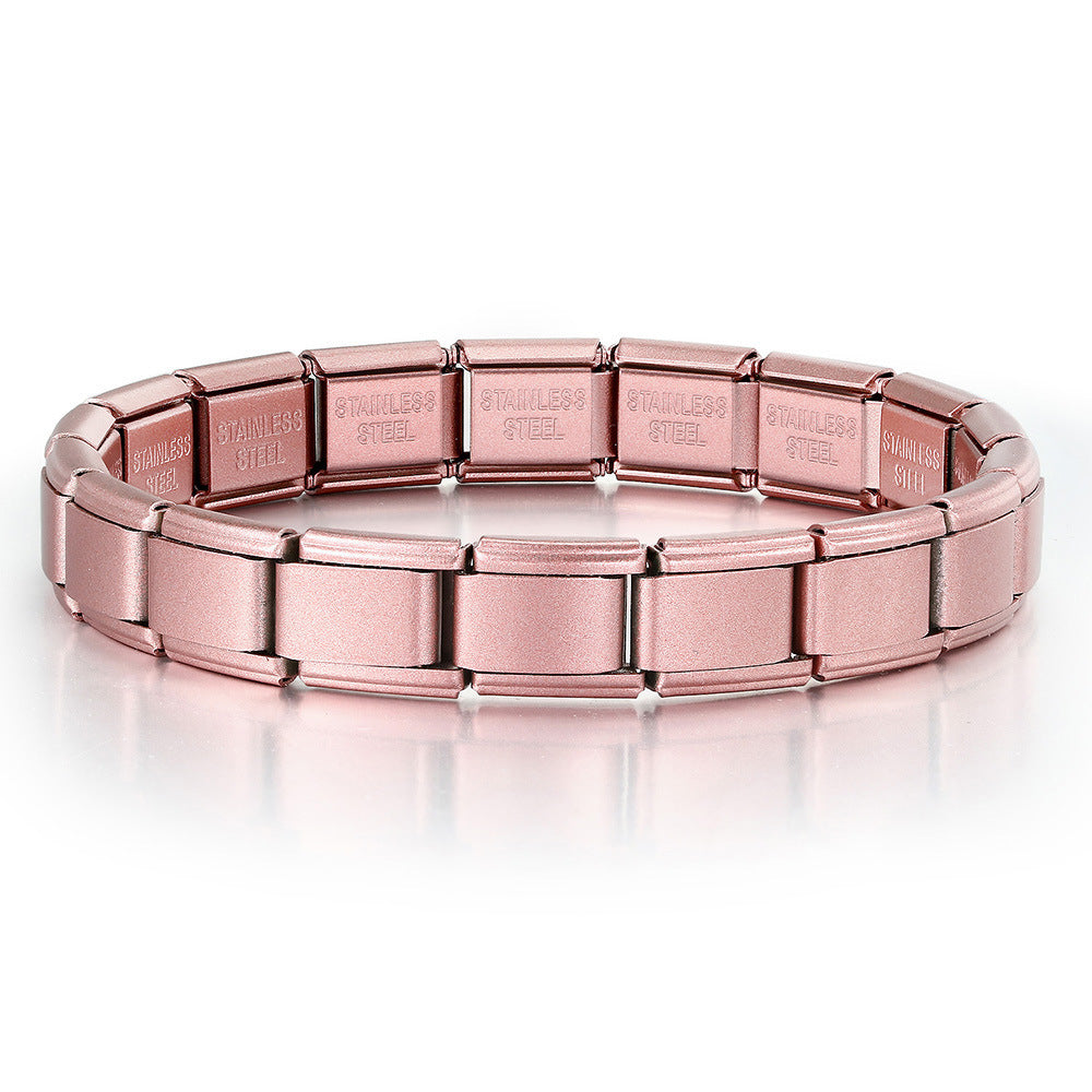 Wholesale Matte Electroplated Modular Stainless Steel Bracelet Stylish Fashion Accessory Gift For Boutique Resale