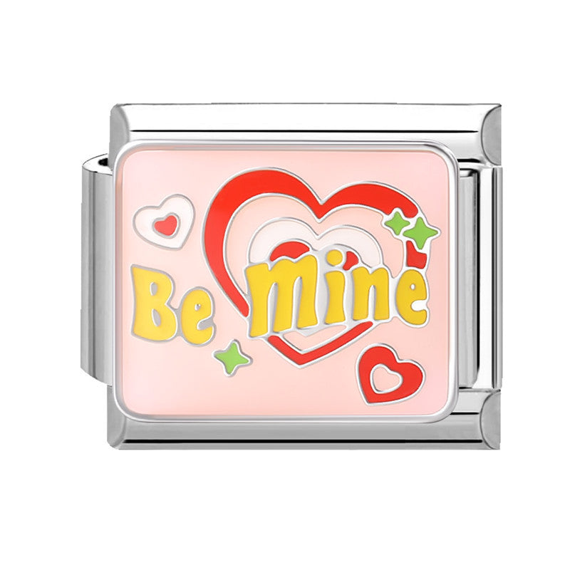 Wholesale Italian Charm Bracelet 9mm DIY Splicing Text Series Stainless Steel Composable Bracelet