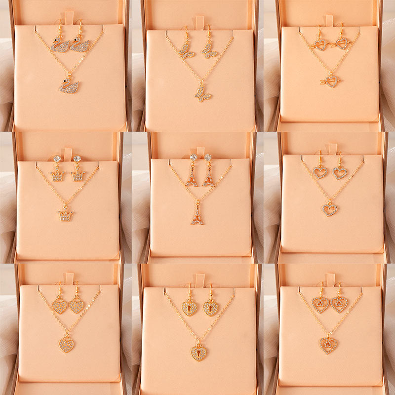 Wholesale Love Butterfly Clavicle Chain Ear Hook  Necklace