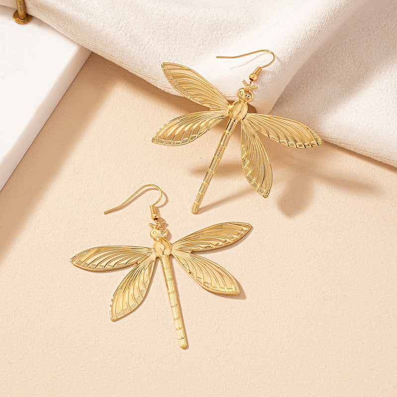 Wholesale Trendy Dragonfly Earrings For Women Alloy Animal Earrings Fashion Jewelry Accessory Boutique Resale