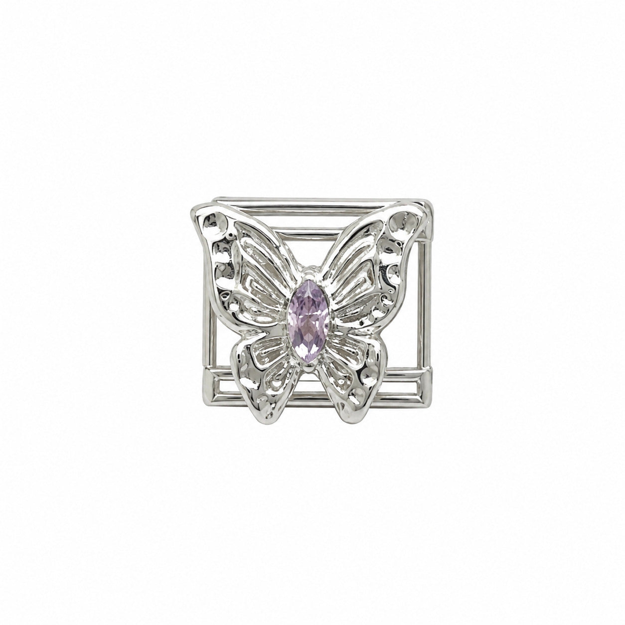 Wholesale Chic Stainless Steel Fashion Bracelet with Purple Crystal Butterfly Star Moon Design Boutique Resale