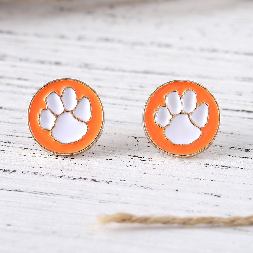 Wholesale  Cute Color Dog Claw Round Earrings