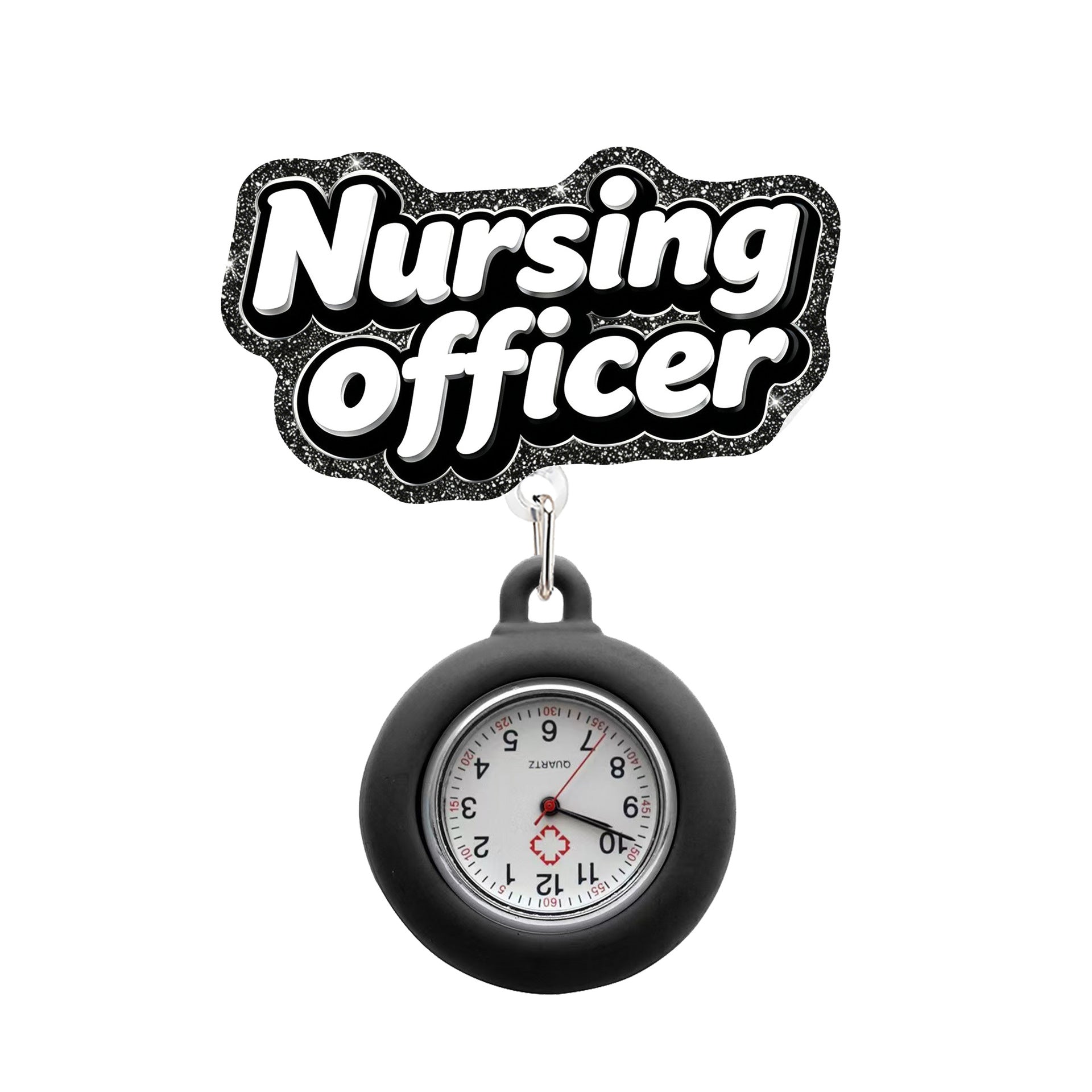 Wholesale Telescopic Nurse Officer Watch,  Soft Rubber Anti-loss and Anti-fall Easy-pull Buckle,  Telescopic Name Tag Customization