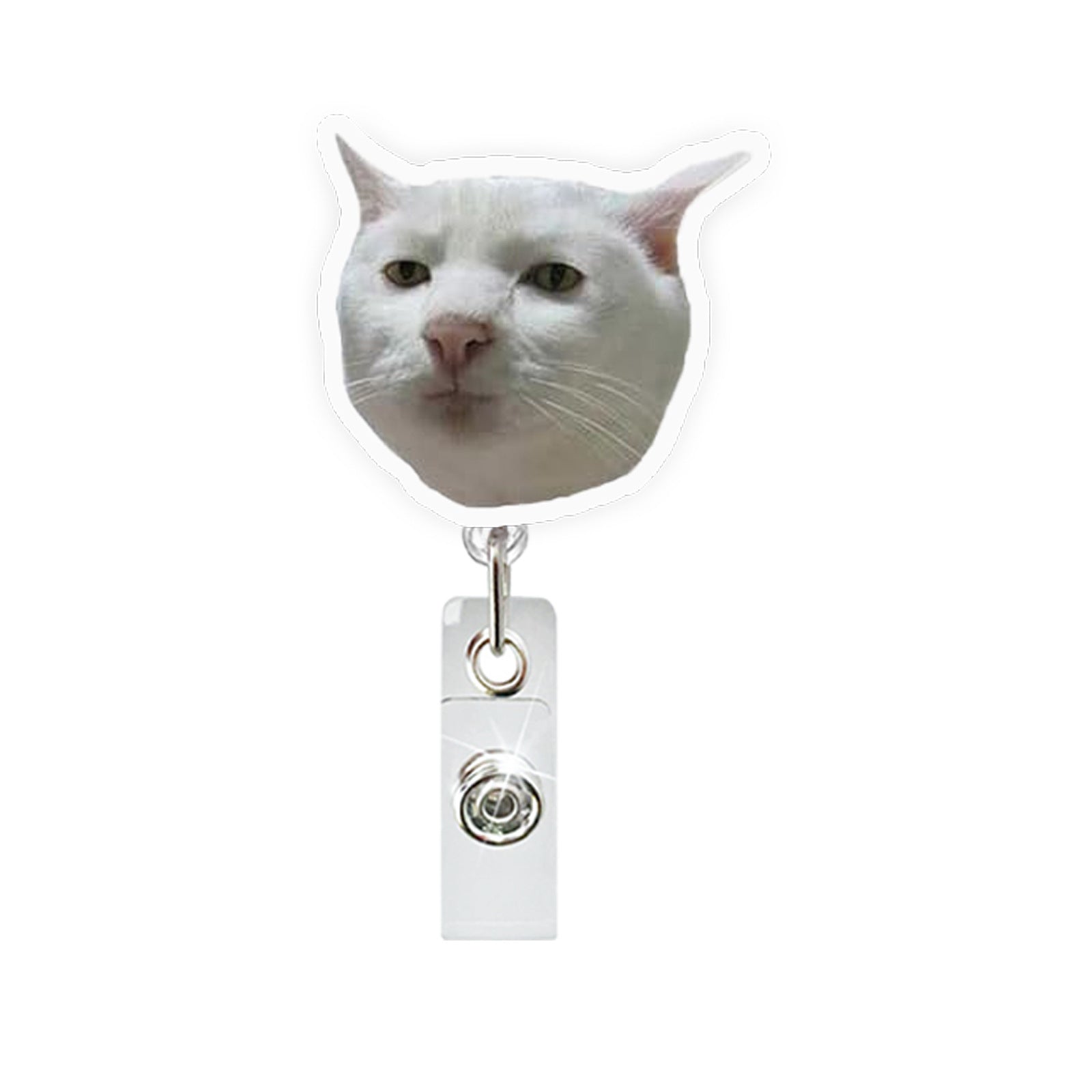 Wholesale Funny Cat Emoticon Acrylic Retractable Badge Reel for Party Gift
