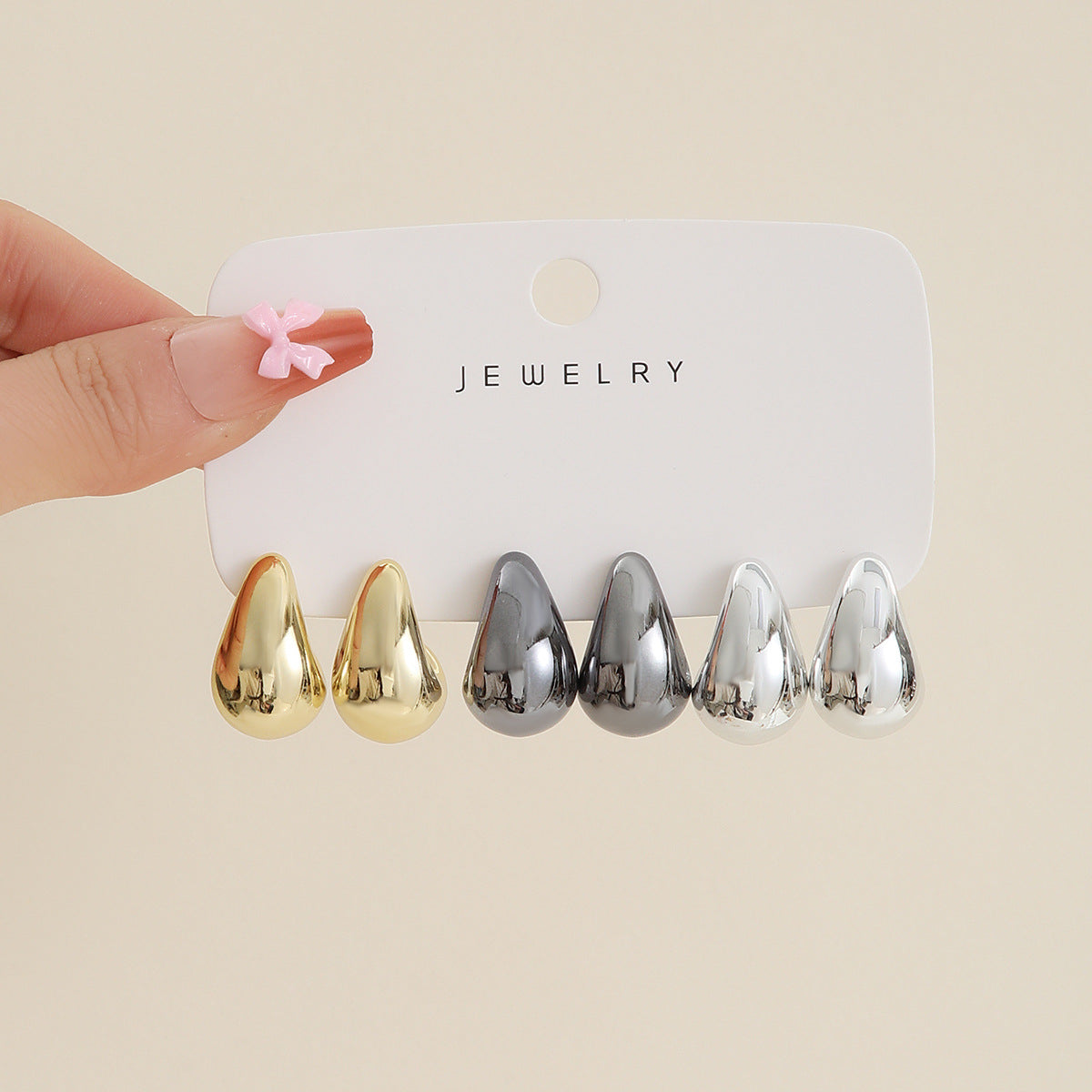 Wholesale  Gold Plated Ring Teardrop Earrings