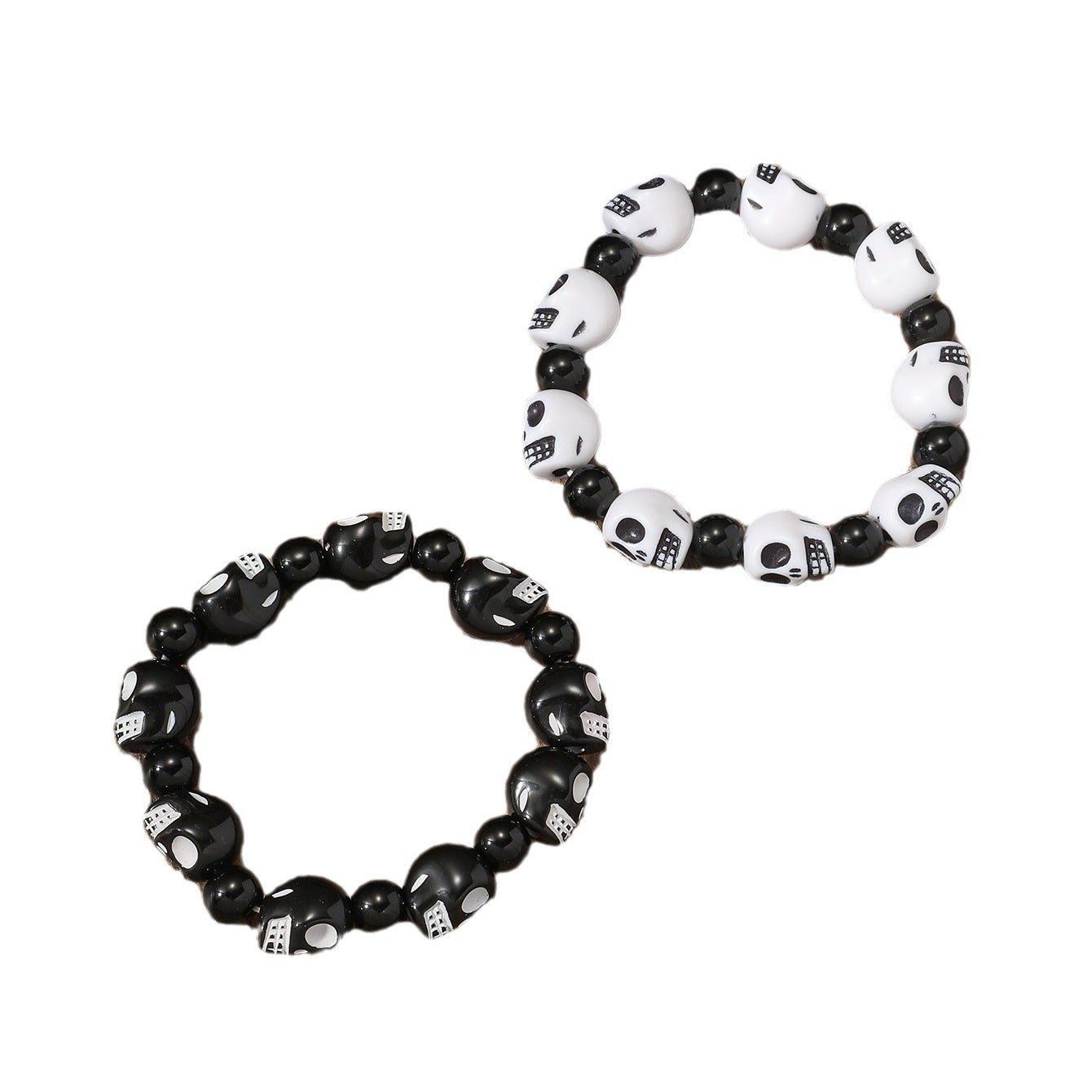 Wholesale Halloween Handmade Skull Beaded Elastic Bracelet ACC-BT-JunJie016