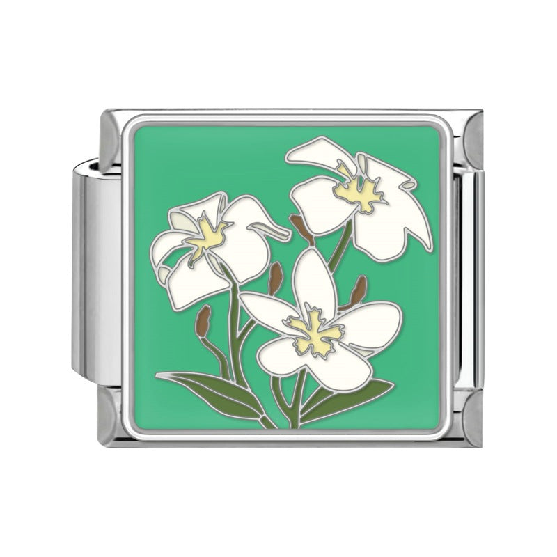Wholesale Flower Module DIY Bracelet Set Italian Creative Design Stainless Steel Jewelry for Boutique Resale