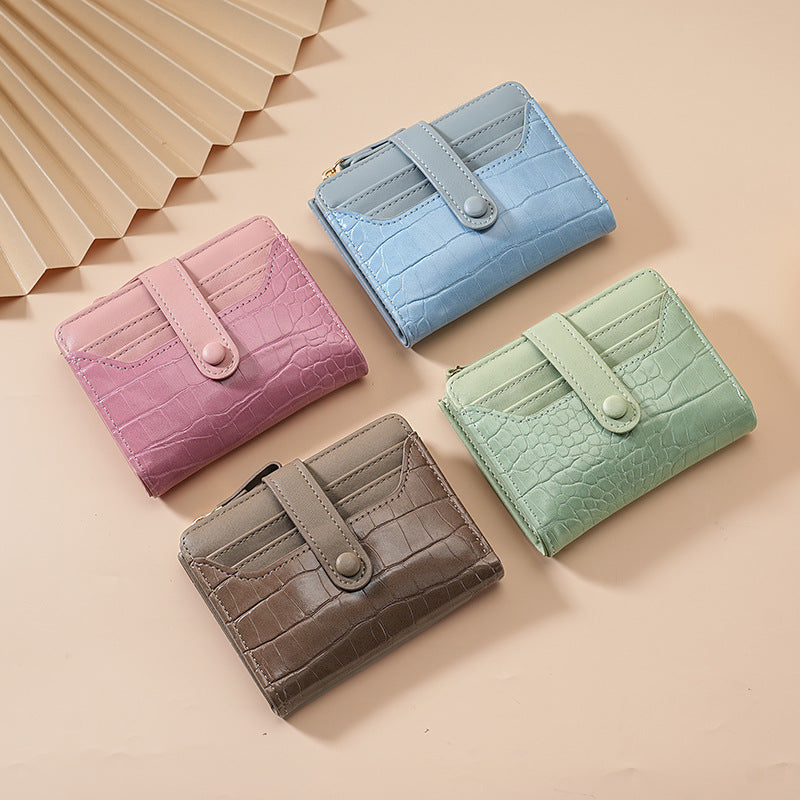 Wholesale Women S PU Leather Compact Wallet Thin Foldable Coin Purse Card Holder Everyday Fashion Accessory