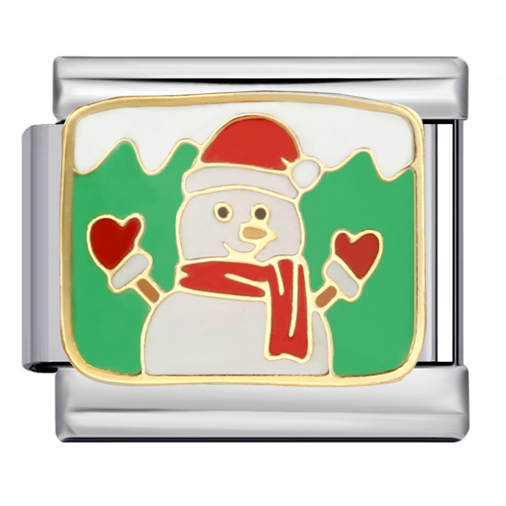 Wholesale Italian Charm Bracelet 9mm DIY Splicing Christmas Elements Stainless Steel Composable Bracelet