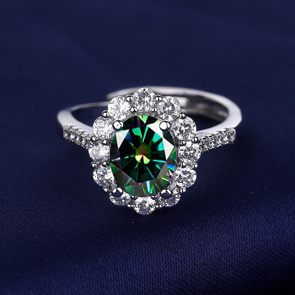 Wholesale  ocean heart inlaid sapphire group inlaid ring