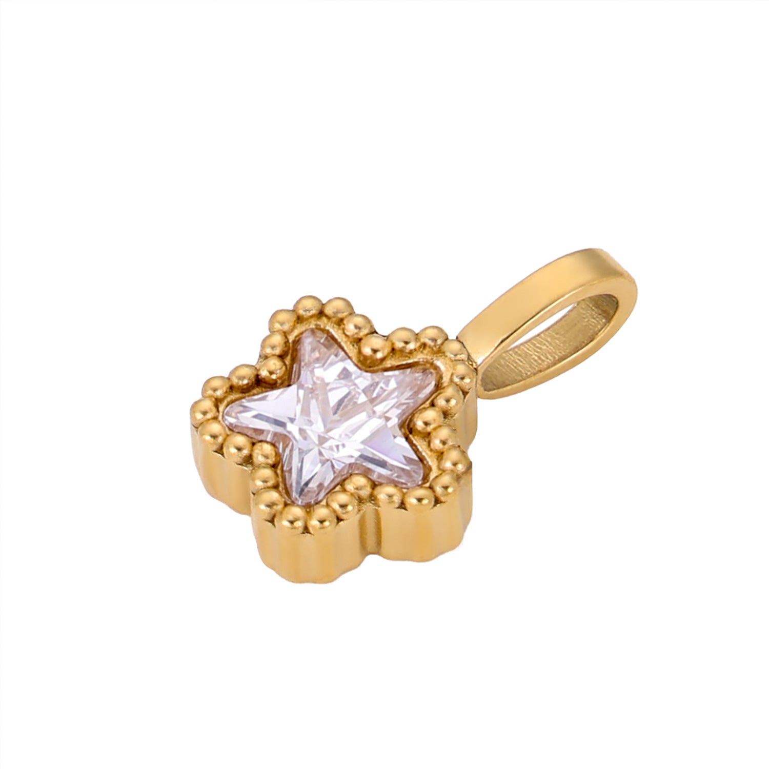 Wholesale Stainless steel with diamond zircon DIY star love water drop round pendant