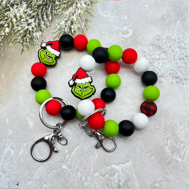 Wholesale Christmas Green Monster Series Wrist Keychain ACC-KC-JiuYa010