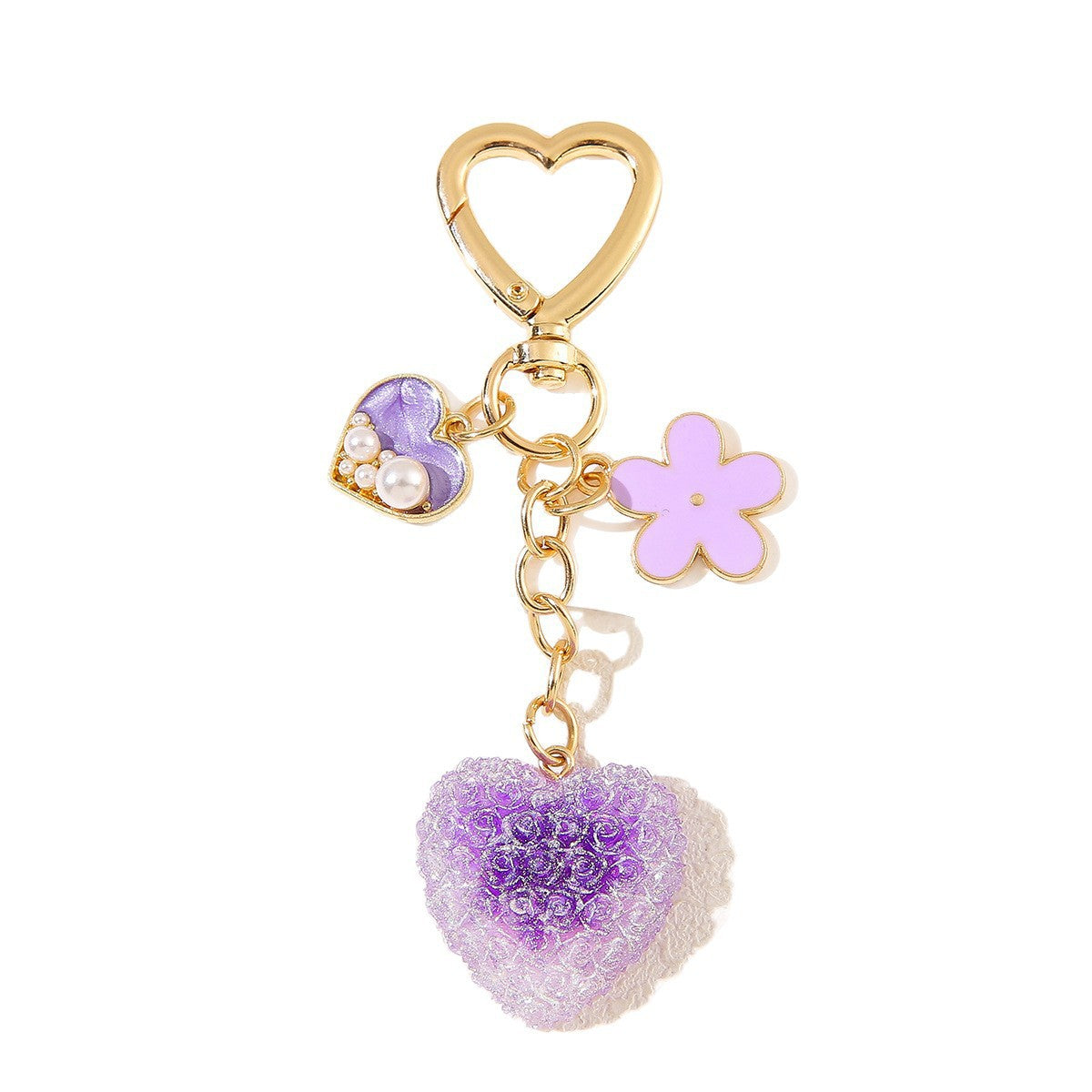 Wholesale  Love Flower Colorful Pendant Keychain