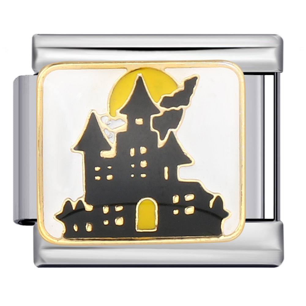 Wholesale Italian Charm Bracelet 9mm DIY Splicing Removable Fairytale Castle Stainless Steel Composable Bracelet