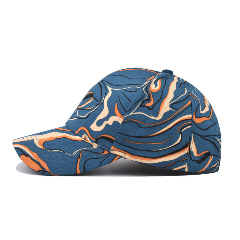 Wholesale Chic Chinese Style Tie Dye Plaid Baseball Cap Breathable Curved Brim Hat For Men And Women