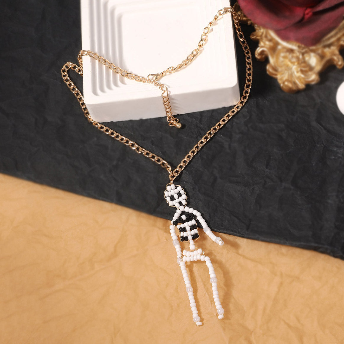 Wholesale  Beads Weaving Skeleton Ghost Earrings Necklace Set