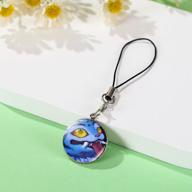 Wholesale Crystal mobile phone chain pendant anime high-value peripheral school bag pendant Keychains kpop