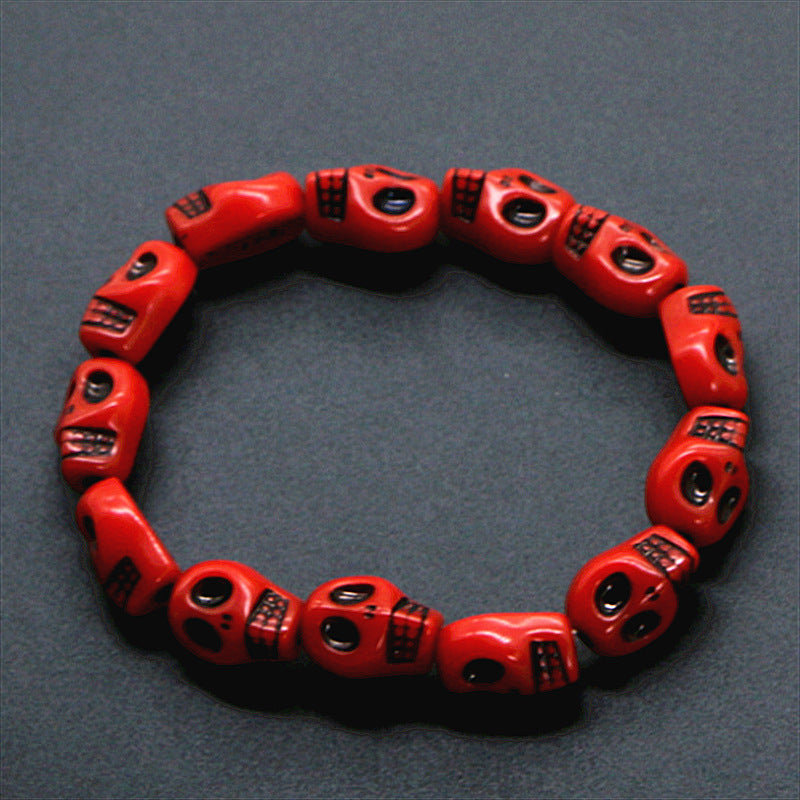 Wholesale Acrylic Punk Beaded Skull Bracelets