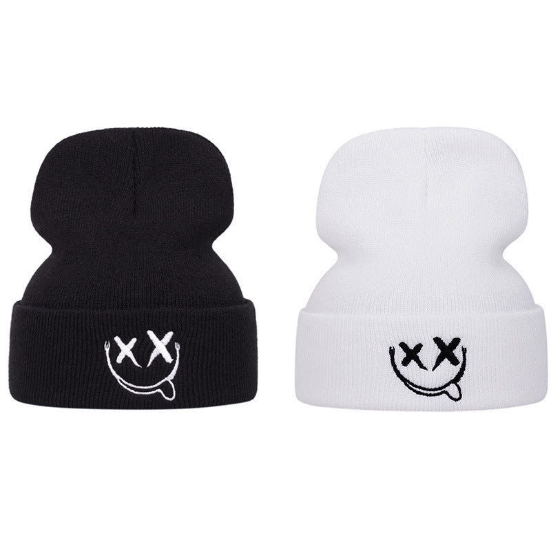 Wholesale Chic Embroidered Geometric Knit Beanie Winter Warm Hat For Men Women Trendy Fashion Accessory Gift