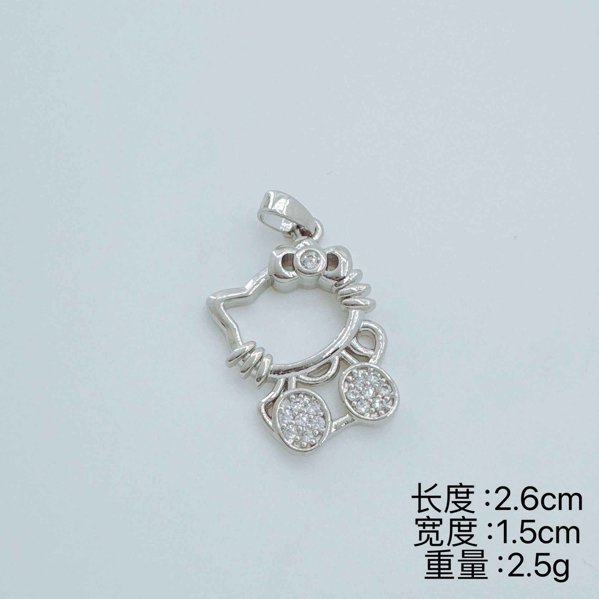 Wholesale Copper Gold-Plated Cat Pendant Zircon Hollow Design Trendy Boutique Jewelry Accessory