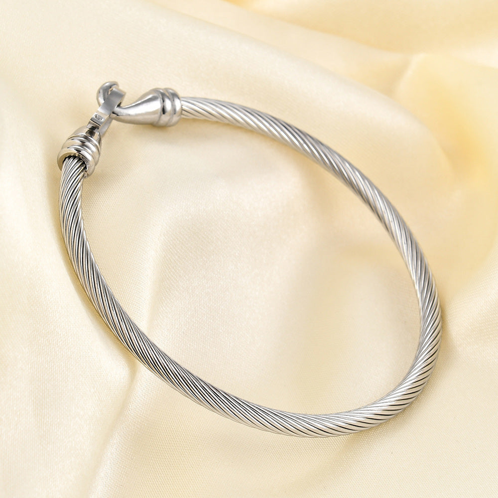 Wholesale  retro  titanium steel  18K gold bracelet