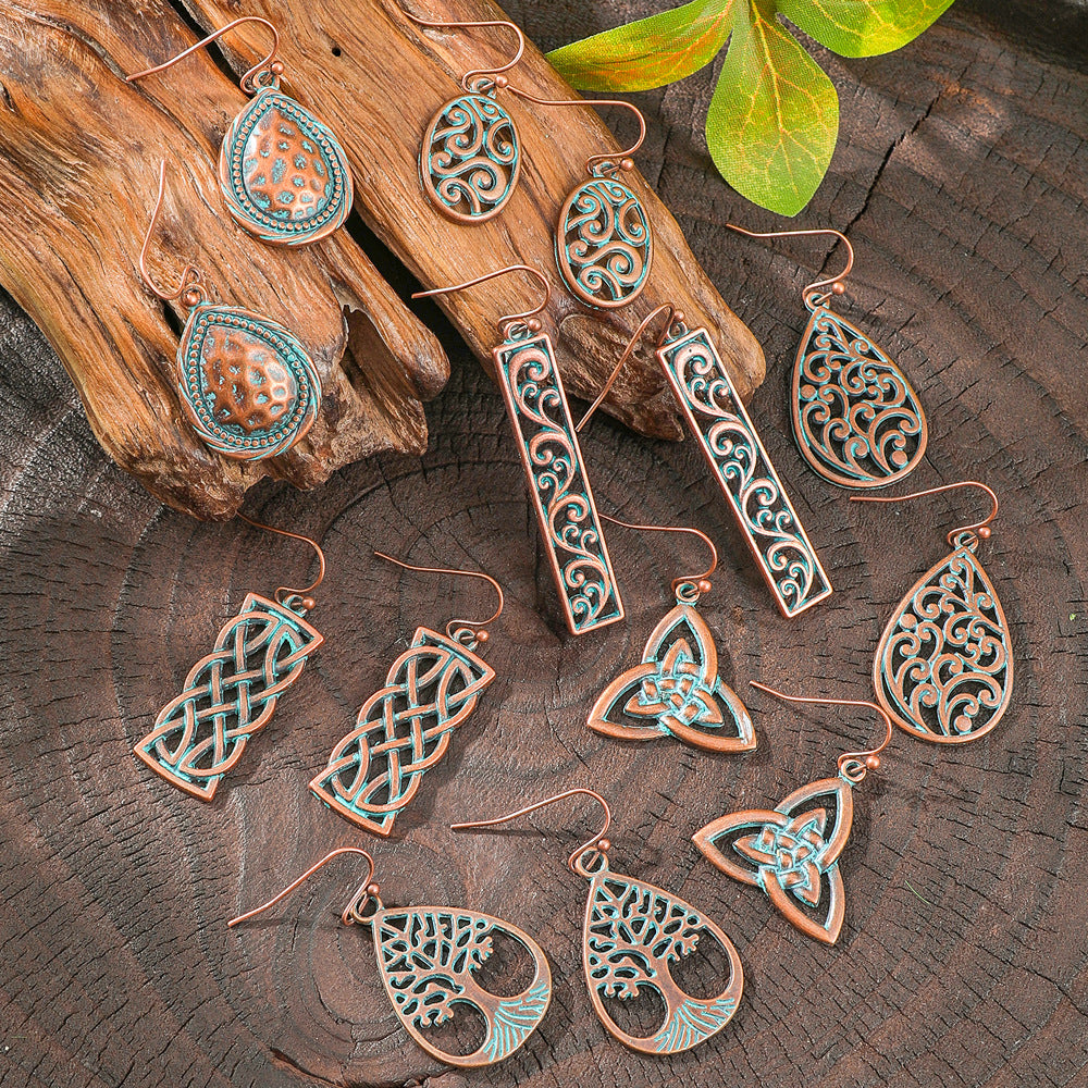 Wholesale Zinc Alloy Bohemian Geometric Hollow Earrings