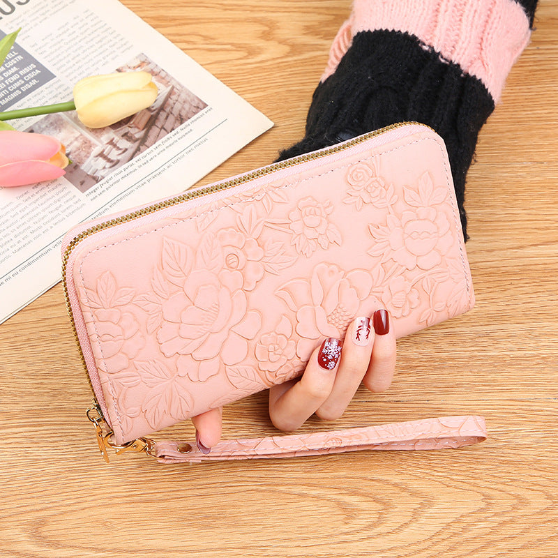 Wholesale long zipper clutch large mobile phone bag wallet