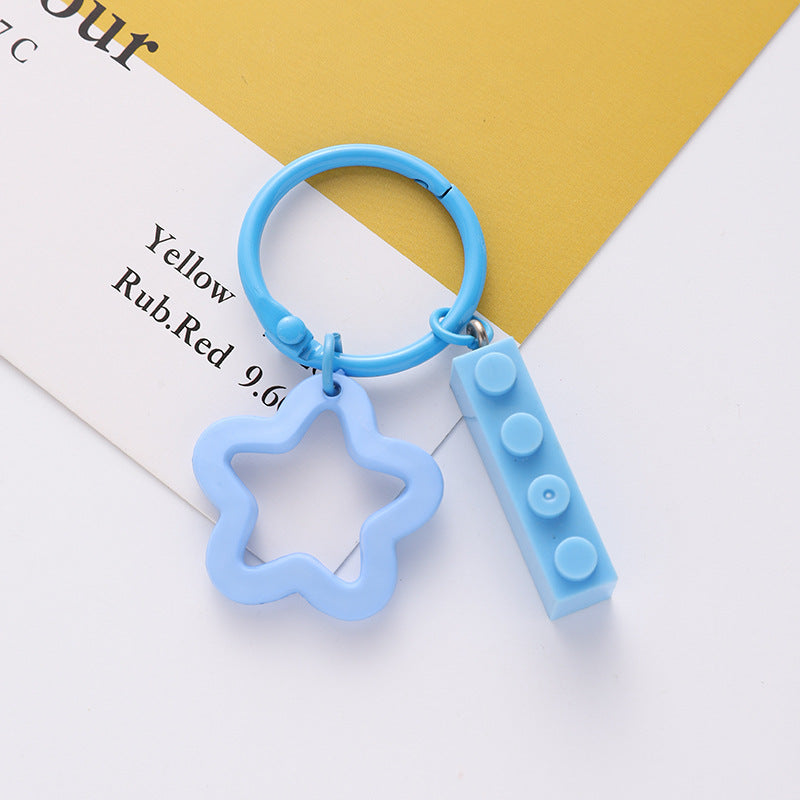 Wholesale acrylic colored five pointed star keychains ACC-KC-HuiMei012