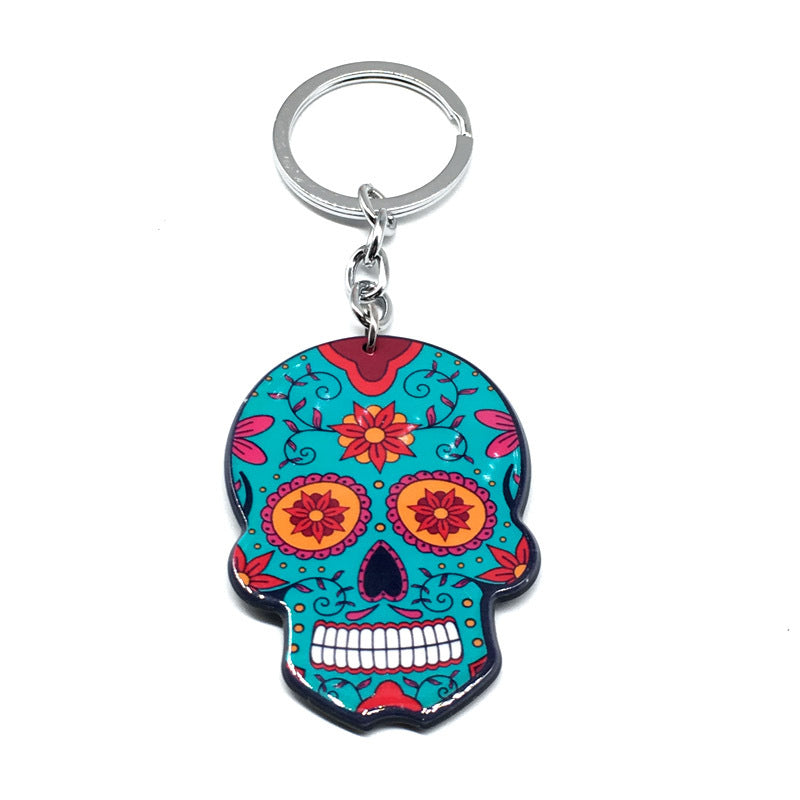 Wholesale Halloween Colorful Acrylic Skull Keychains ACC-KC-Yiyan002