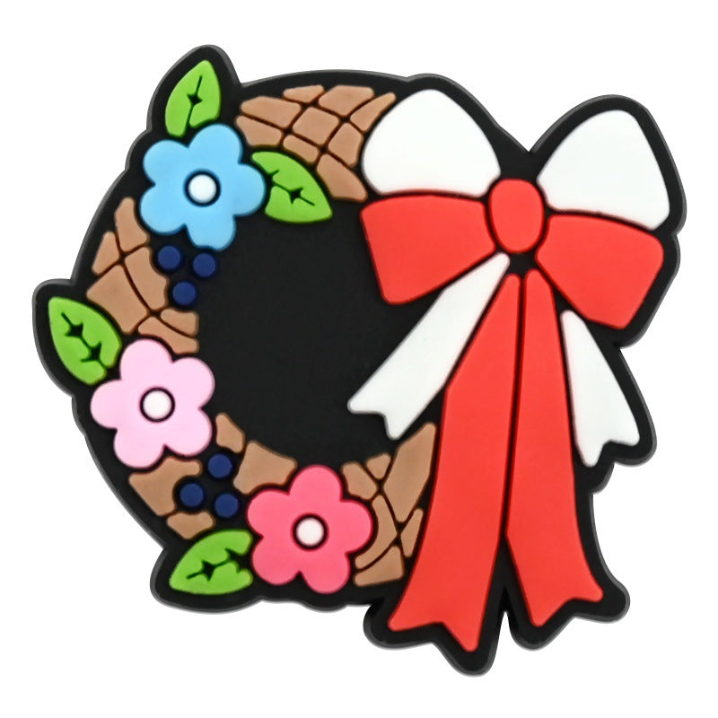 Wholesale Random 100pcs  Spring Picnic Series  PVC Soft Rubber Shoe Buckle Decoration