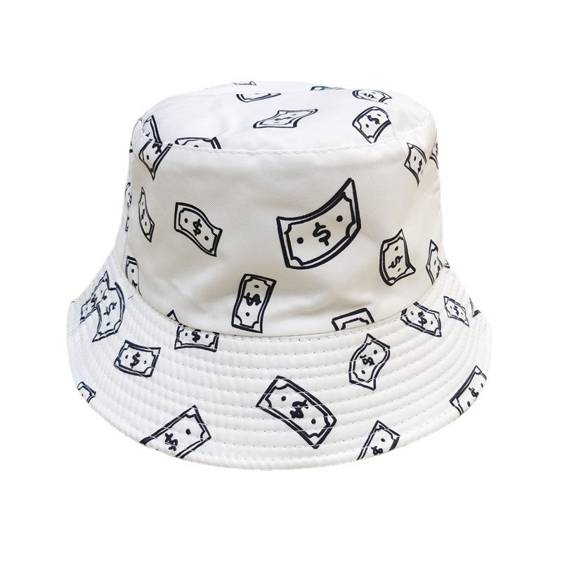 Wholesale  US dollar printed basin hat  protection sun hat bucket hat