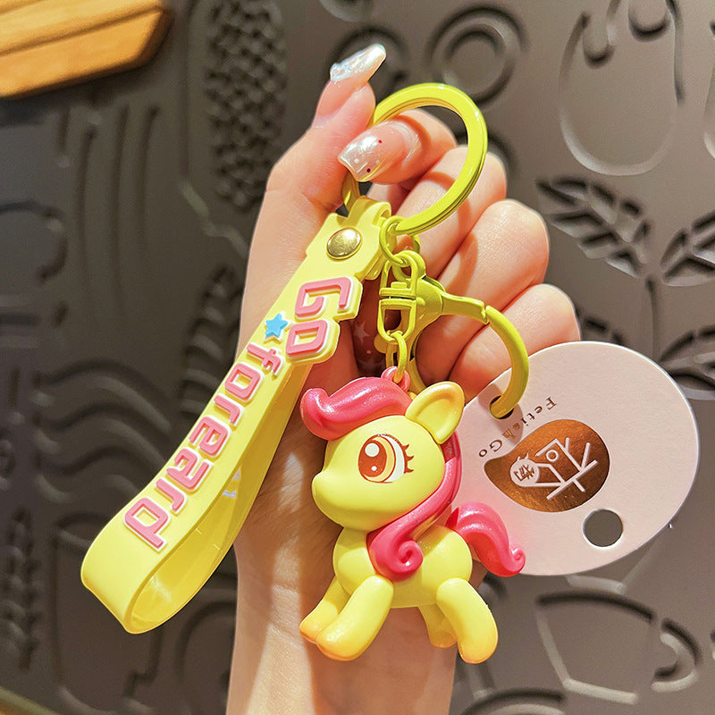 Wholesale Cartoon Pony PVC Soft Keychain ACCVIP-KC-HangLi002
