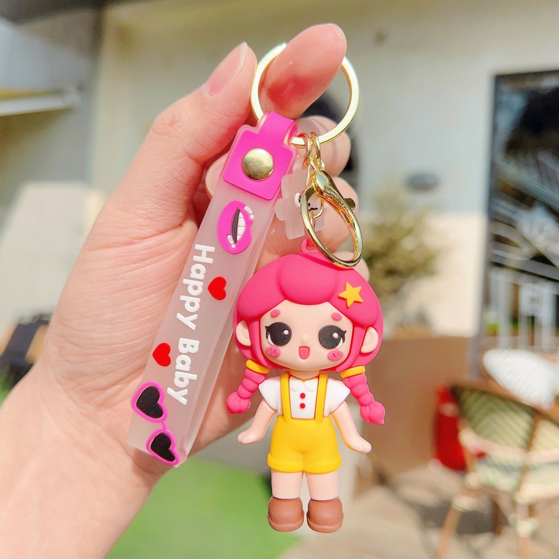 Wholesale Creative Keychain Cartoon Fashion Boy Girls Eco-Friendly PVC Keychain ACC-KC-WenChuan003