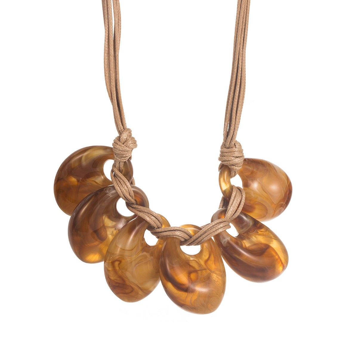 Wholesale  Stylish Exaggerated Retro Resin Smudged Pendant Necklace Niche Design Clavicle Chain