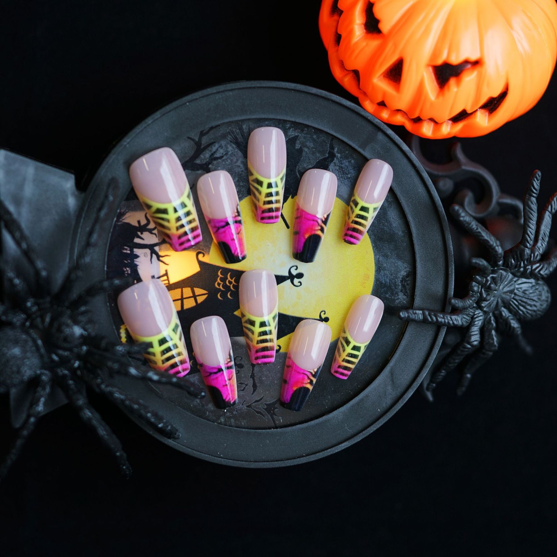 Wholesale 24 Pieces/ box  Purple Ghost Nails Kits Nail Stickers