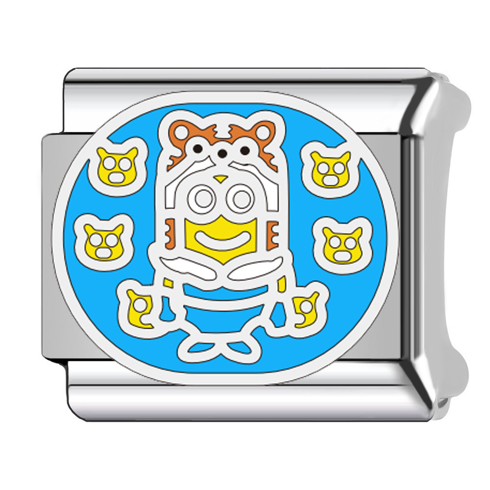 Wholesale Chinese Zodiac Animals 18K Gold Plated Stainless Steel Italian Cartoon DIY Minions Modular Bracelet Accessories