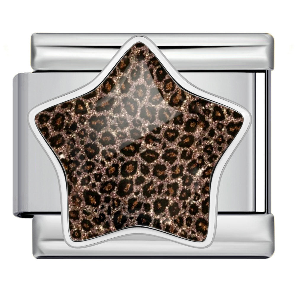 Wholesale Leopard Print Star Stainless Steel Modular Bracelet Fashion Accessory for Resale