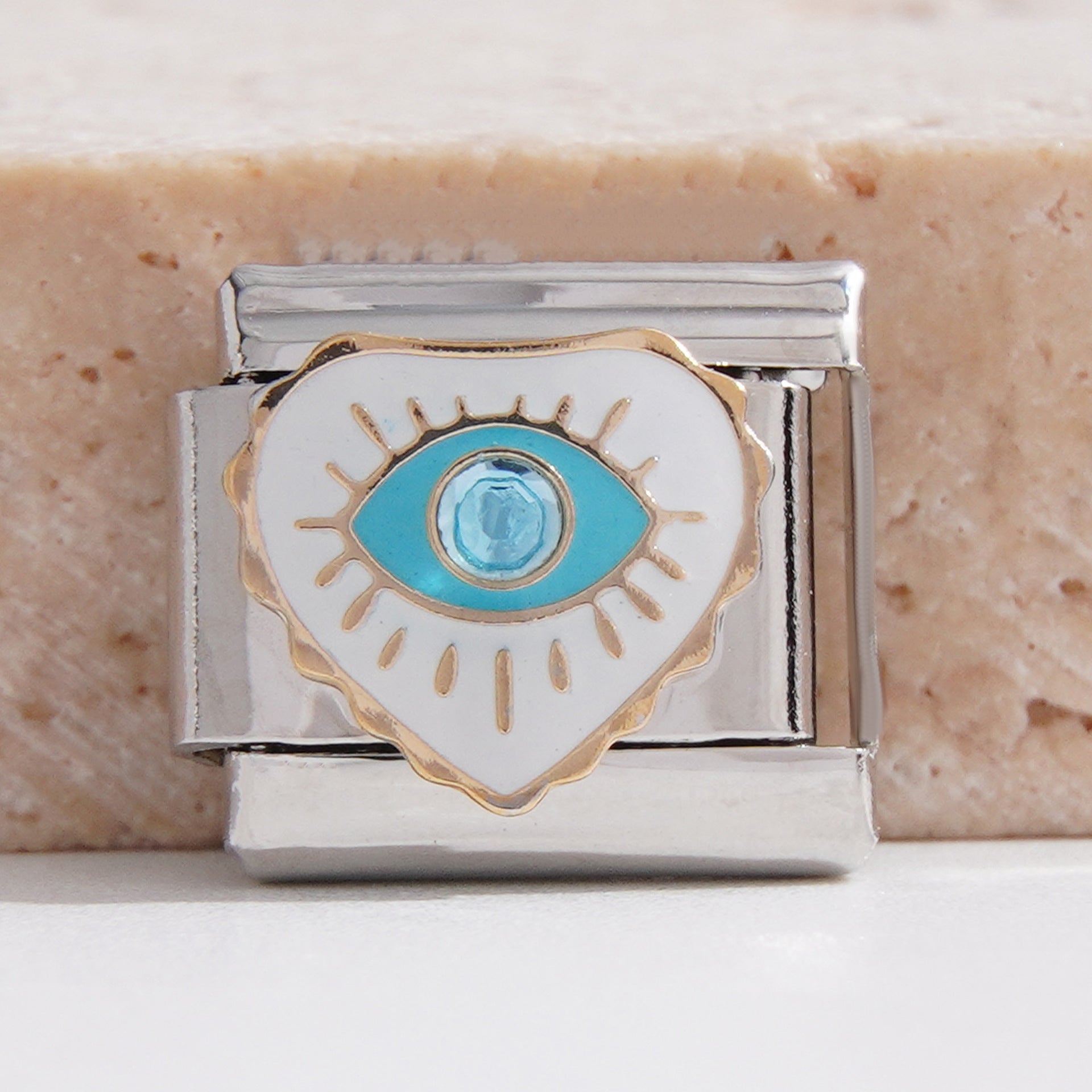 Wholesale Italian Charm Bracelet 9mm DIY Splicing Removable Eyes Cherry Stainless Steel Composable Bracelet