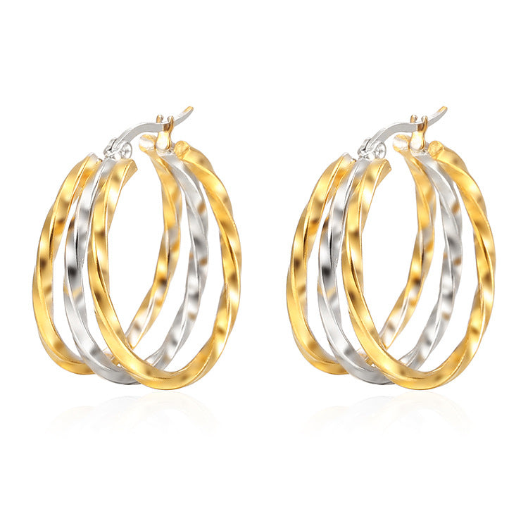 Wholesale  Stainless Steel Earrings  Plated 18K Gold Ear Buckle