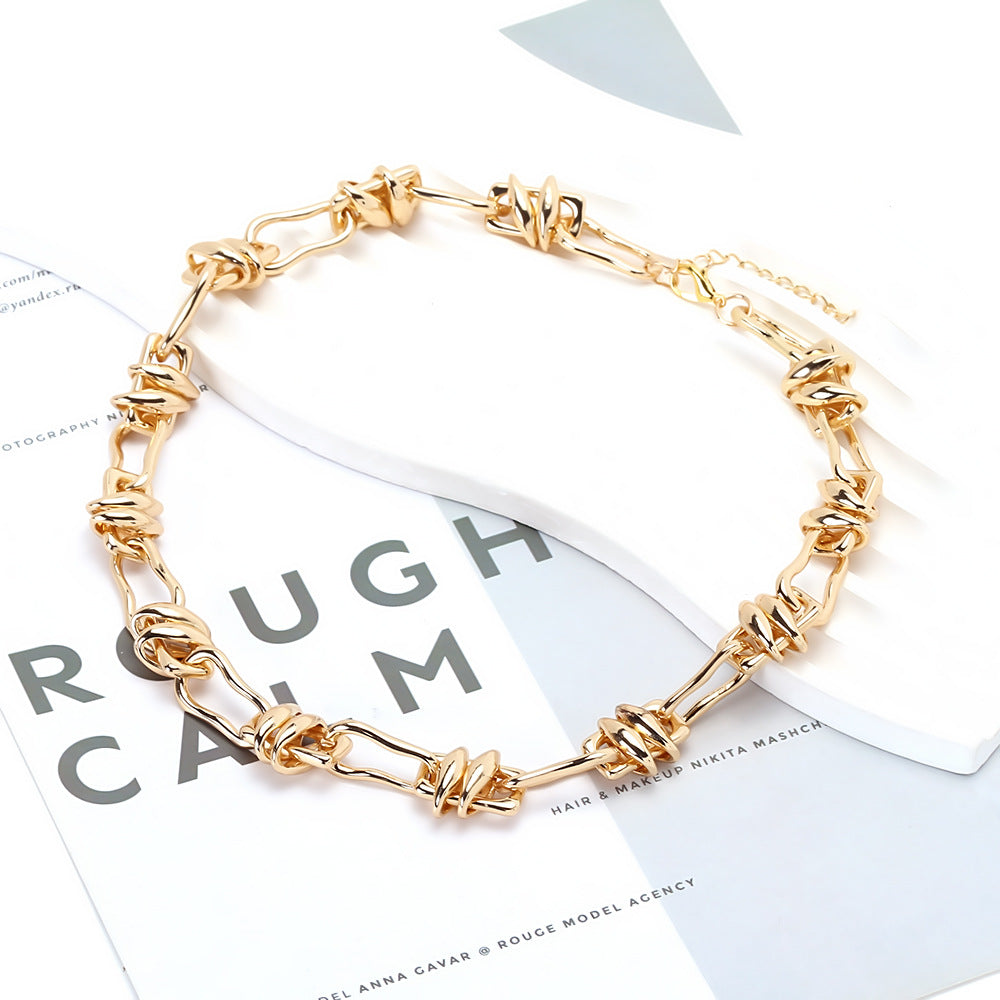 Wholesale  Handmade Splicing Asymmetrical Metal Necklaces