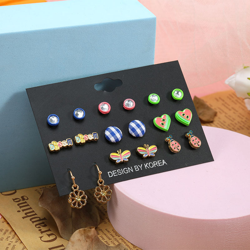 Wholesale Alloy 9 pairs/ set earrings set